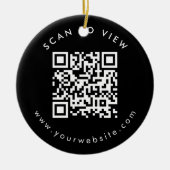Personalized Business QR Code Website Christmas セラミックオーナメント (正面)