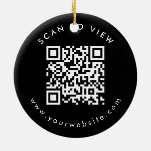 Personalized Business QR Code Website Christmas セラミックオーナメント (裏面)