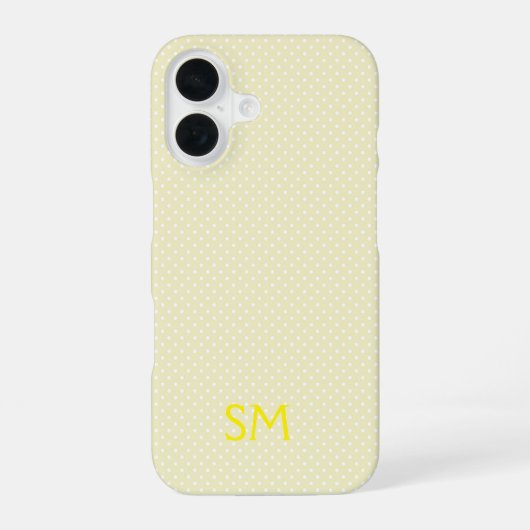 Personalized Butter Yellow Polka Dot Phone Case iPhone 16ケース (裏面)