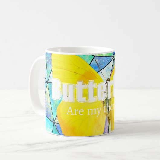 Personalized Butterflies are my theraphy Summer コーヒーマグカップ (正面左)