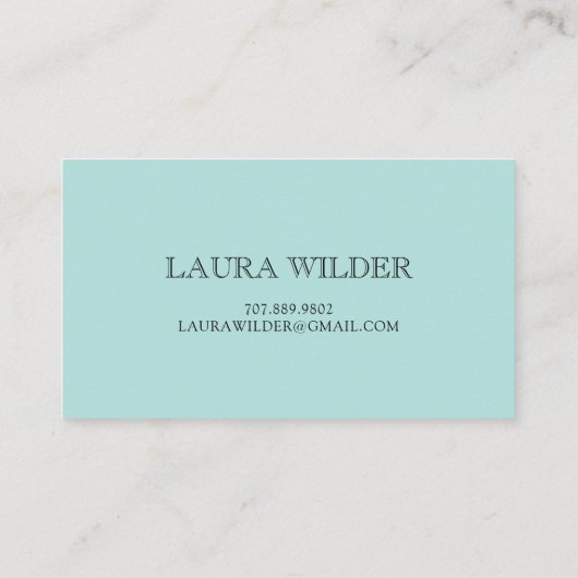 Personalized Butterfly Illustration On Blue Green 名刺 (裏面)