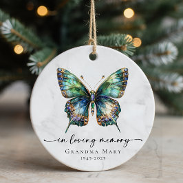 Personalized Butterfly In Loving Memory Keepsake セラミックオーナメント