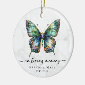Personalized Butterfly In Loving Memory Keepsake セラミックオーナメント (左)