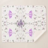 Personalized Butterfly Name Blanket シェルパブランケット (正面(横))