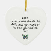 Personalized Butterfly Thank You セラミックオーナメント (正面)