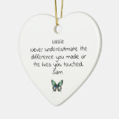 Personalized Butterfly Thank You セラミックオーナメント (左)