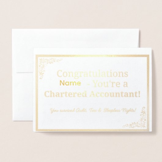 Personalized CA Congratulations Card  箔カード (封筒付き正面)