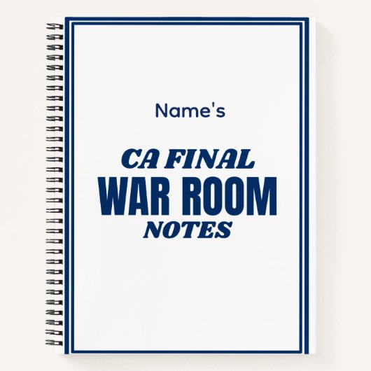 Personalized CA Final Notebook – Custom Name Study ノートブック (正面)