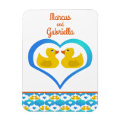 Personalized Cabin Door Cruise Ducks マグネット (縦)