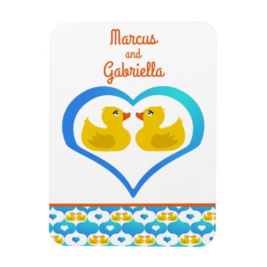 Personalized Cabin Door Cruise Ducks マグネット (縦)
