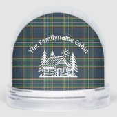 Personalized Cabin Snow Globe with Green Tartan  (裏面)