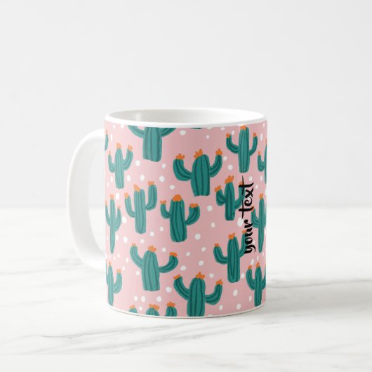 Personalized Cacti Coffee Mug コーヒーマグカップ (正面左)