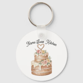 personalized Cake Keychain  Custom Name Baker Gift キーホルダー
