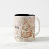 personalized Cake Mug - Custom Name Baker Gift ツートーンマグカップ (正面右)