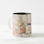 personalized Cake Mug - Custom Name Baker Gift ツートーンマグカップ (正面左)
