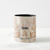 personalized Cake Mug - Custom Name Baker Gift ツートーンマグカップ (中央)