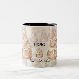 personalized Cake Mug - Custom Name Baker Gift ツートーンマグカップ
