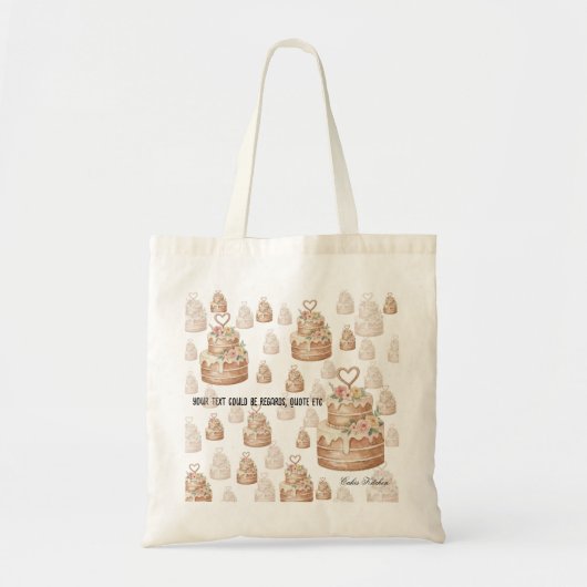 Personalized Cake Tote Bag - Custom Baker Gift トートバッグ (正面)