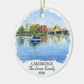 Personalized Cambridge Ornament, Massachusets セラミックオーナメント (左)