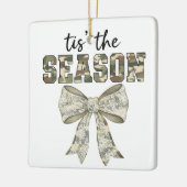 Personalized Camo "Tis the Season" Photo セラミックオーナメント (左)