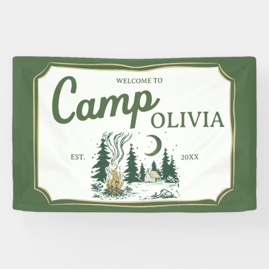 Personalized Camp Bachelorette Party Welcome 横断幕 (横)