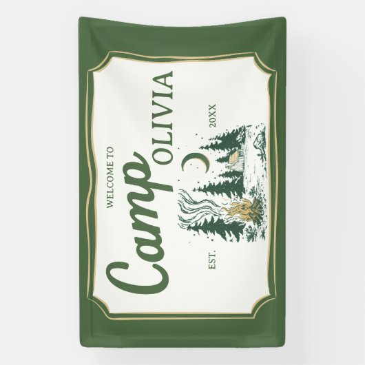 Personalized Camp Bachelorette Party Welcome 横断幕 (縦)