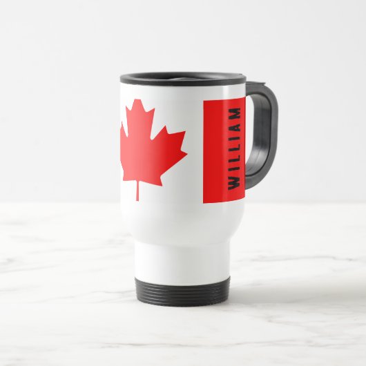 Personalized Canada Flag | Custom Name Canada Day トラベルマグ (正面右)