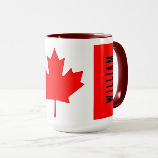 Personalized Canada Flag | Custom Name Canada Day マグカップ (正面右)