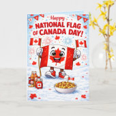 Personalized Canada Flag Day Greeting Card  カード (黄色い花)