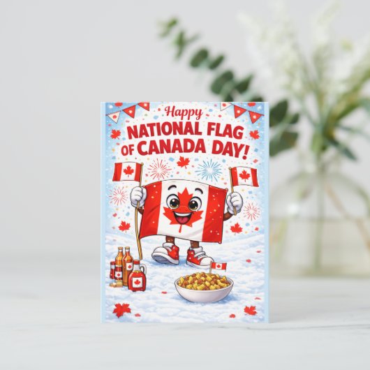 Personalized Canada Flag Day Postcard ポストカード (スタンド正面)