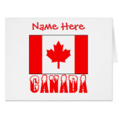 Personalized Canada Flag Patriotic Large Greeting  (正面横)