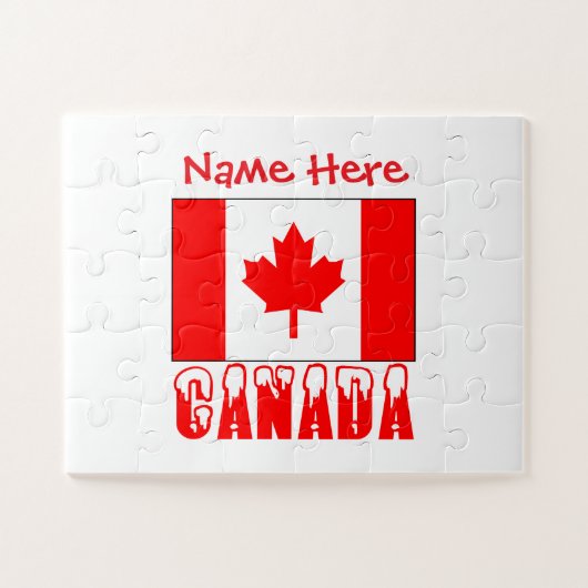 Personalized Canada Flag Personalized Gift ジグソーパズル (横)