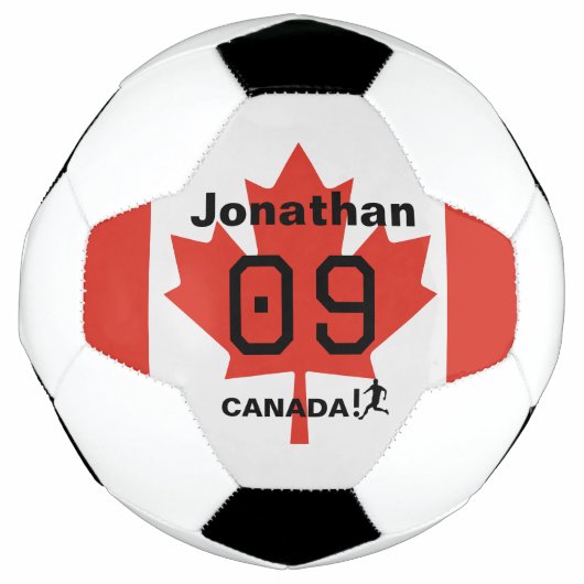 Personalized Canada Maple Leaf Soccer Gift サッカーボール (正面)