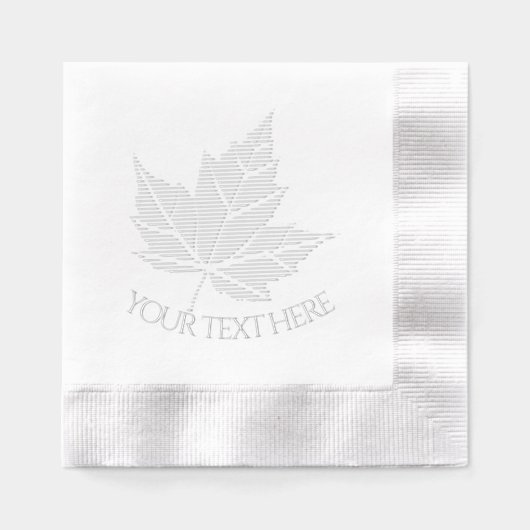 Personalized Canada Napkins Embossed Maple Leaf 箔ナプキン (正面)