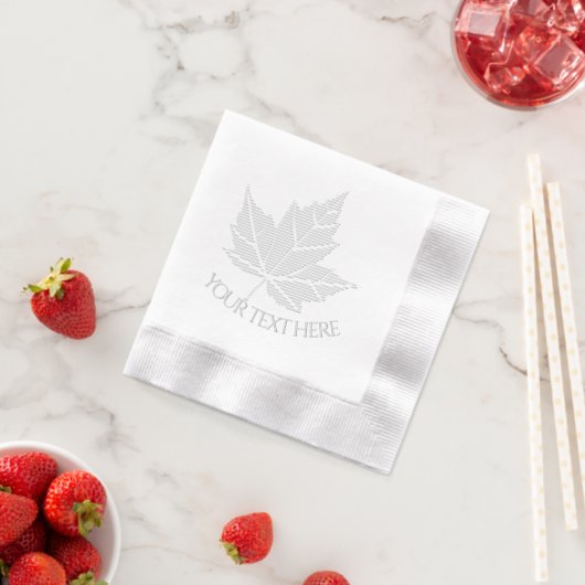 Personalized Canada Napkins Embossed Maple Leaf 箔ナプキン (インサイチュ (ストロベリー))