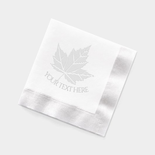 Personalized Canada Napkins Embossed Maple Leaf 箔ナプキン (左)