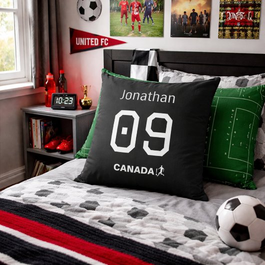 Personalized Canada Soccer Fan Room Decor クッション