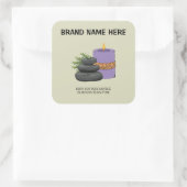 Personalized Candle Label | Custom Brand Name Here スクエアシール (バッグ)