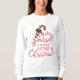 Personalized Candy Cane Script Christmas  スウェットシャツ