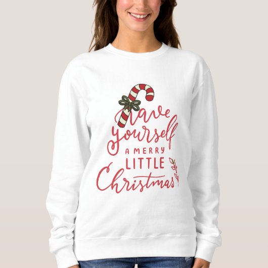 Personalized Candy Cane Script Christmas スウェットシャツ (正面)