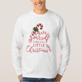 Personalized Candy Cane Script Christmas  Tシャツ (正面)
