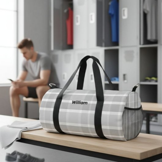 Personalized Canvas Duffel Bag - Custom Name  ダッフルバッグ