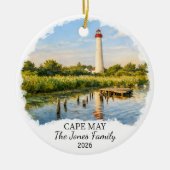 Personalized Cape May Ornament, Custom New Jersey セラミックオーナメント (正面)