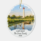 Personalized Cape May Ornament, Custom New Jersey セラミックオーナメント (左)