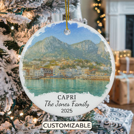 Personalized Capri Ornament, Italy セラミックオーナメント