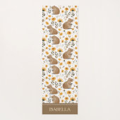 Personalized Capybara Floral ヨガマット (裏面)