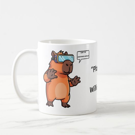  Personalized Capybara Gamer Coffee Cup コーヒーマグカップ (左)