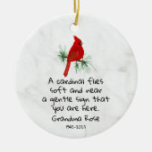 Personalized Cardinal Saying Memorial セラミックオーナメント (正面)