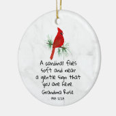 Personalized Cardinal Saying Memorial セラミックオーナメント (左)