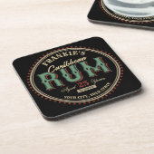 Personalized Caribbean Rum Liquor Bottle Label Bar コースター (左側)